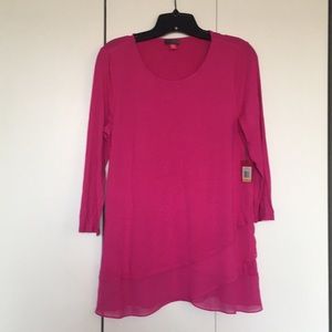 Vince Camuto 3/4 sleeve shirt with sheer bottom